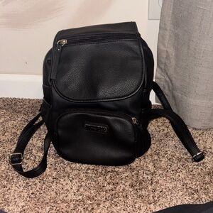Black mini backpack purse